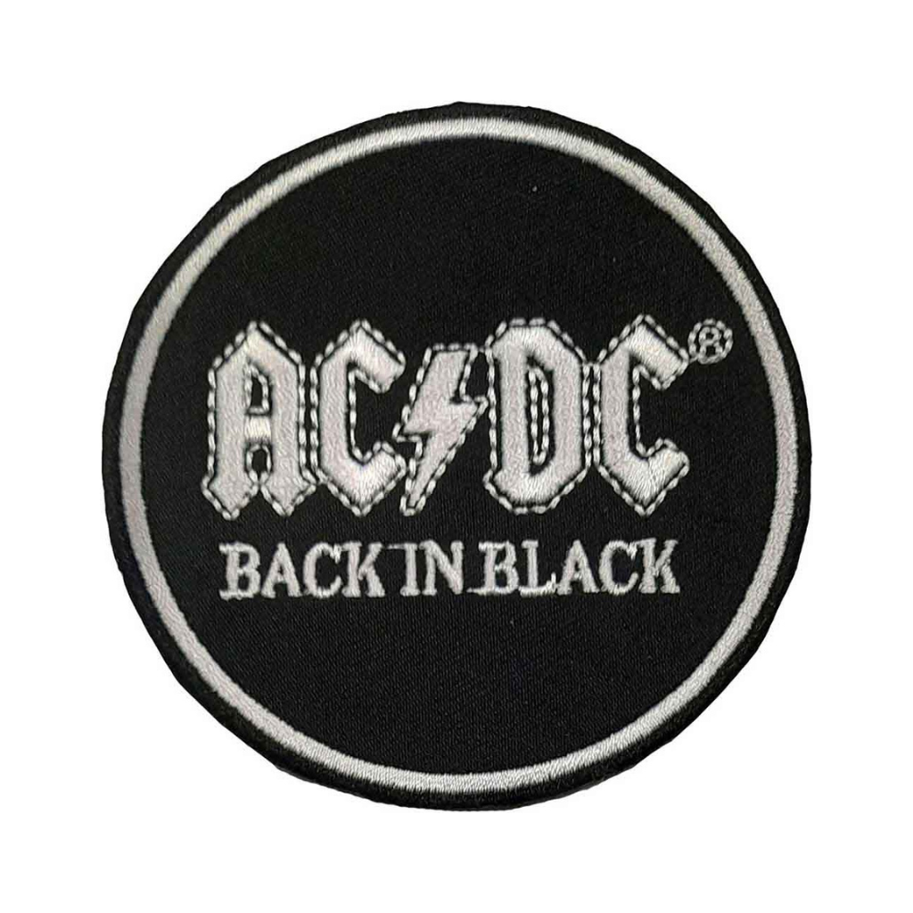 AC DC Aufnäher Patch Back In Black Circle