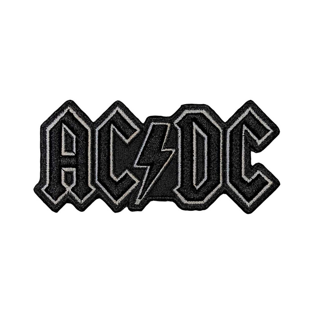 AC/DC Patch Aufnäher · Cut Out Black Logo · Official Metal Band Merch