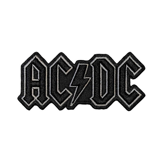 AC/DC Patch Aufnäher · Cut Out Black Logo · Offizieller Metal Band Merch