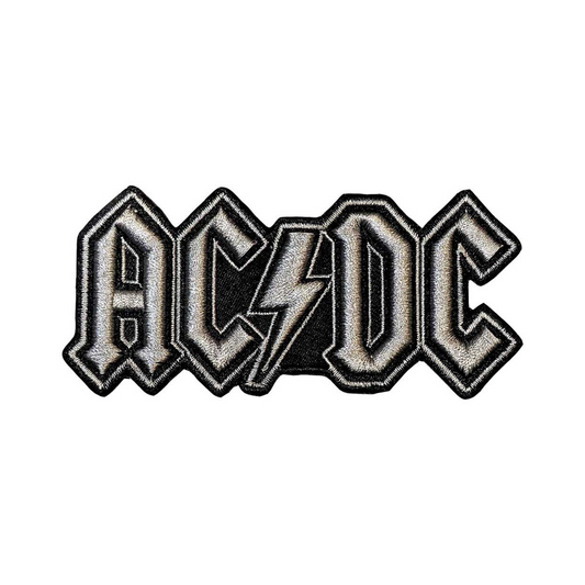 AC/DC Patch Aufnäher · 3D Silver Logo Cut Out · Offizieller Metal Band Merch