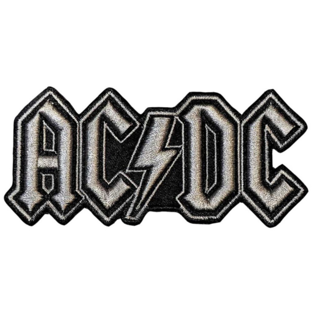 AC/DC Merch Patches Silver Logo 3D Cut Out