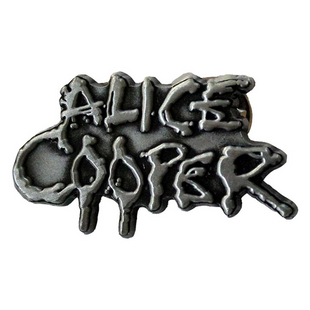 Alice Cooper Anstecker Pin · Dripping Logo Silver · Official Metal Band Merch