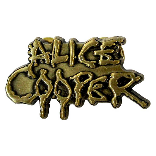 Alice Cooper Anstecker Pin · Dripping Logo Gold
