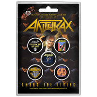 Anthrax Button Anstecker (25mm) 5er Set · Among the Living · Offizieller Metal Band Merch