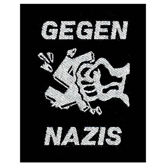 Biker & Motiv Patch Rund · Gegen Nazis (8cm x 10cm)