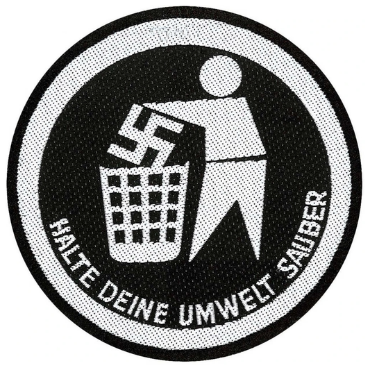 Biker & Motiv Patch Rund · Halte deine Umwelt sauber Anti Nazi (Ø 9cm)