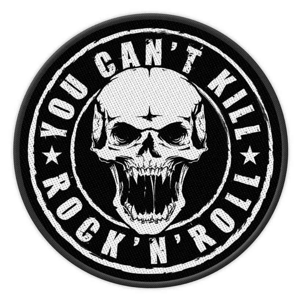 Biker & Motiv Patch Rund · You Can't Kill Rock'n Roll Skull (Ø 9cm)