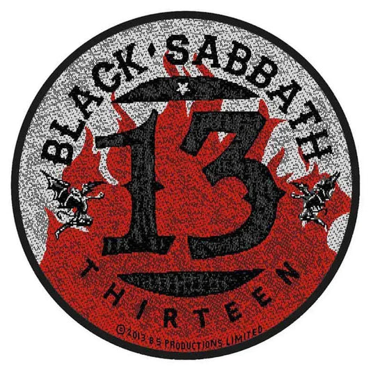 Black Sabbath Patch Rund · Thirteen 13 (Ø 9cm) - Totenkopf.com