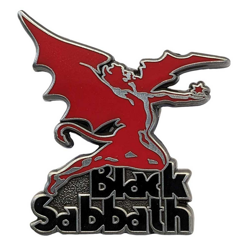 Black Sabbath Anstecker Pin · Logo & Dämon · Official Metal Band Merch