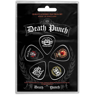 Five Finger Death Punch Gitarren Plektren (5er Plektrum Set) · Logos · Offizieller Metal Band Merch