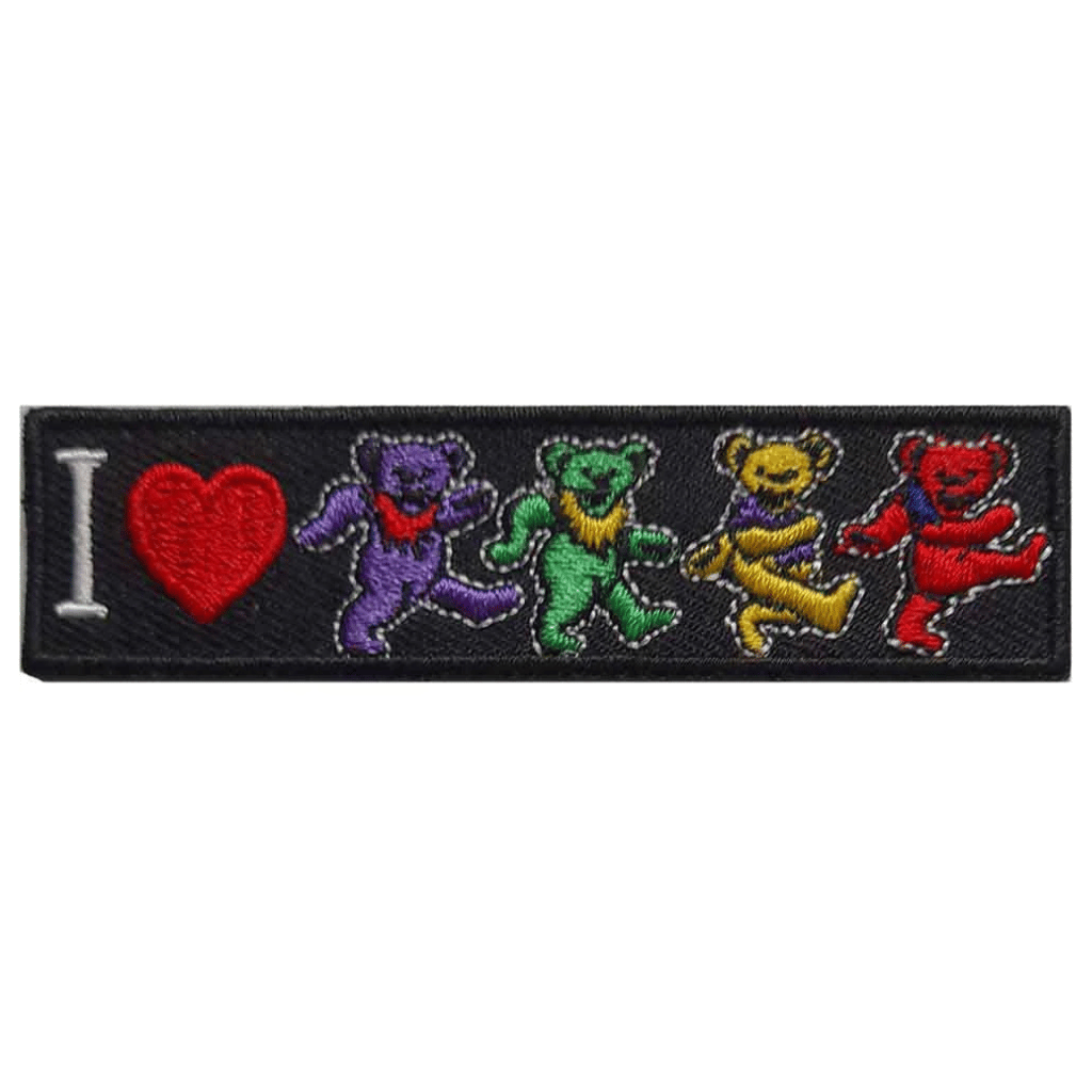 Grateful Dead Kleiner Schmaler Patch · I Love Bears Stripe (8cm x 2cm)