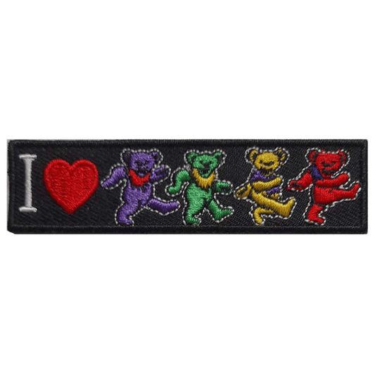Grateful Dead Kleiner Schmaler Patch · I Love Bears Stripe (8cm x 2cm)