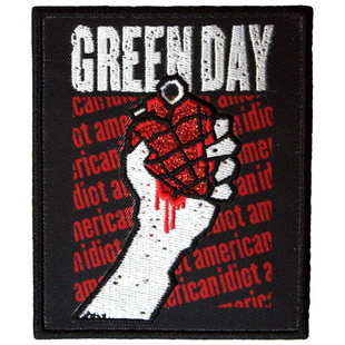 Green Day Patch Aufnäher · American Idiot Text Repeat · Offizieller Metal Band Merch