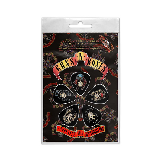 Guns N' Roses Gitarren Plektrum Picks (5er Plek Set) Appetite For Destruction