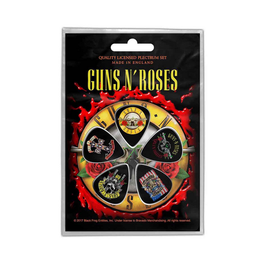 Guns N' Roses Gitarren Plektrum Picks (5er Plek Set) Bullet Logo
