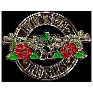 Guns N' Roses Anstecker Pin · Silver Circle Logo · Official Metal Band Merch