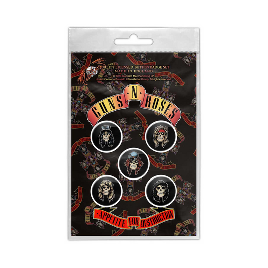 Guns N' Roses Anstecker Button Pin Badge (5er Set) Appetite For Destruction