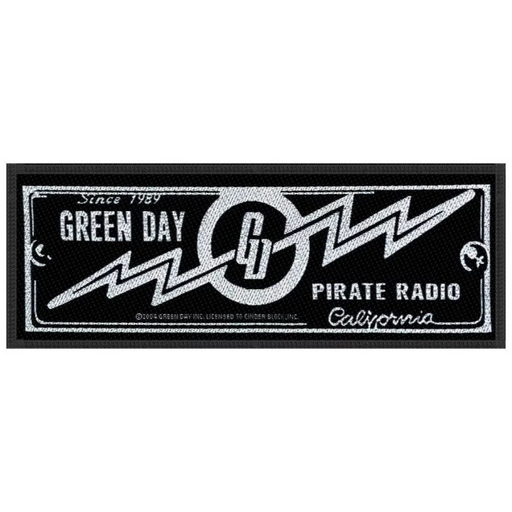Green Day Patch · Pirate Radio Grosser Langer Stripe Backstripe (20cm x7cm)