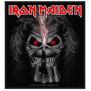 Iron Maiden Patch Aufnäher · Eddie Candle Finger · Offizieller Metal Band Merch