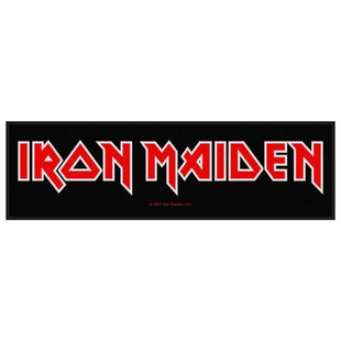 Iron Maiden Patch Aufnäher · Logo Langer Stripe · Offizieller Metal Band Merch