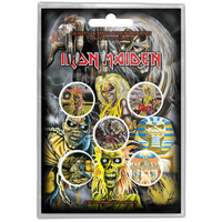 Iron Maiden Button Anstecker (25mm) 5er Set · Early Albums · Offizieller Metal Band Merch