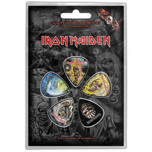 Iron Maiden Gitarren Plektren (5er Plektrum Set) · The Faces of Eddie · Offizieller Metal Band Merch