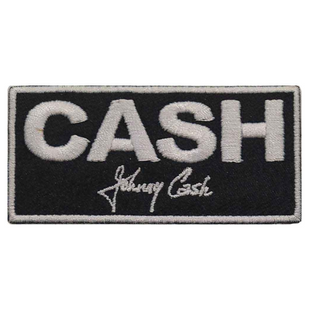 Johnny Cash Patch Aufnäher · Block Logo Stripe · Offizieller Rock Band Merch