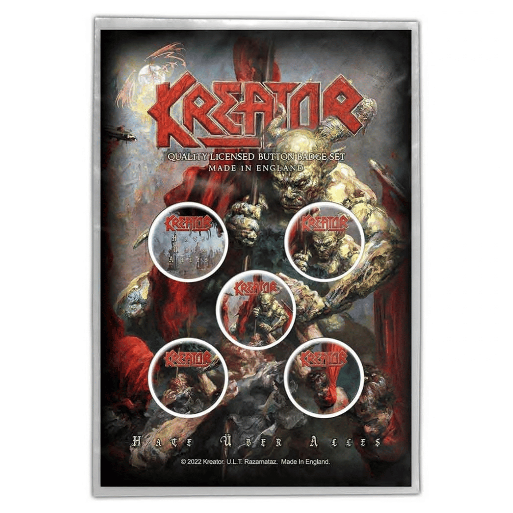 Kreator Anstecker Button · Hate Uber Alles (5 Stück - Ø 15mm)