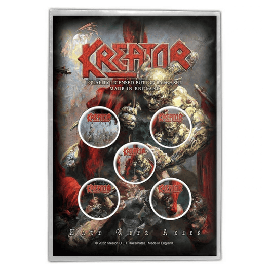 Kreator Anstecker Button · Hate Uber Alles (5 Stück - Ø 15mm)