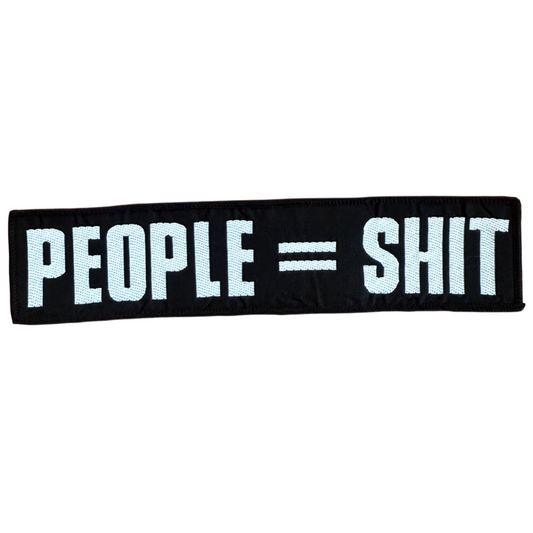 Biker Rocker Langer Stripe Patch · People = Shit (20cm x 4cm)
