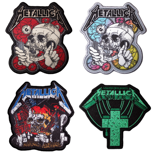 Metallica Merch Patches 4er Bundle Set (Straw & Puppets)