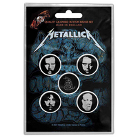 Metallica Button Anstecker (25mm) 5er Set · Wherever I May Roam · Offizieller Metal Band Merch