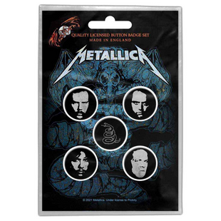 Metallica Button Anstecker (25mm) 5er Set · Wherever I May Roam · Offizieller Metal Band Merch