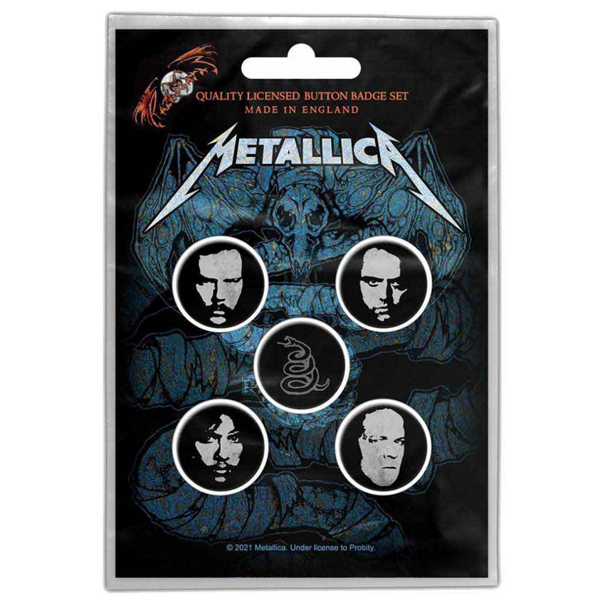 Metallica Button Anstecker (25mm) 5er Set · Wherever I May Roam · Offizieller Metal Band Merch