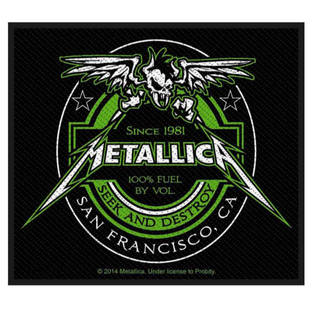 Metallica Patch Aufnäher · Beer Label Seek and Destroy · Offizieller Metal Band Merch