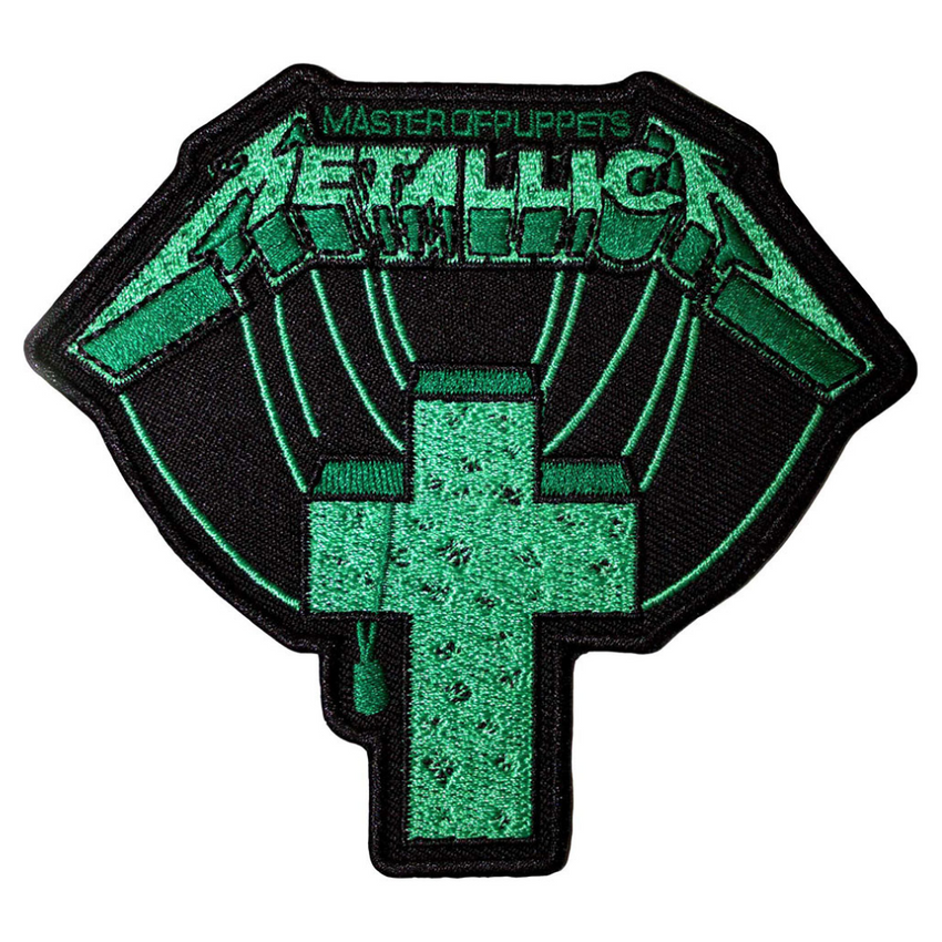 Metallica Patch Aufnäher · Master Of Puppets Green Cross · Offizieller Metal Band Merch