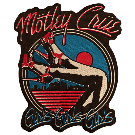 Mötley Crüe Backpatch Rückenaufnäher · Girls, Girls, Girls (20cm x 23cm)