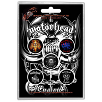 Motörhead Button Anstecker (25mm) 5er Set · England · Offizieller Metal Band Merch