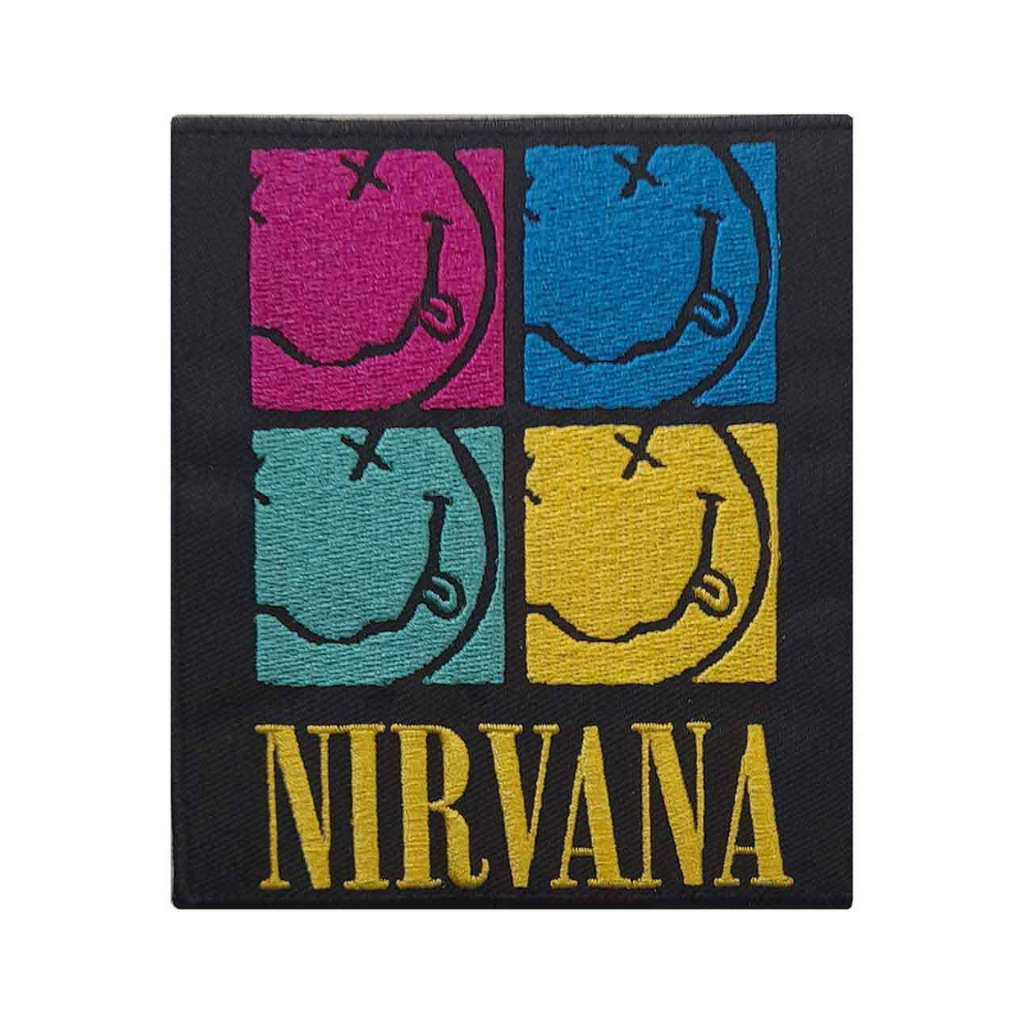 Nirvana Aufnäher Patch Happy Face Squares