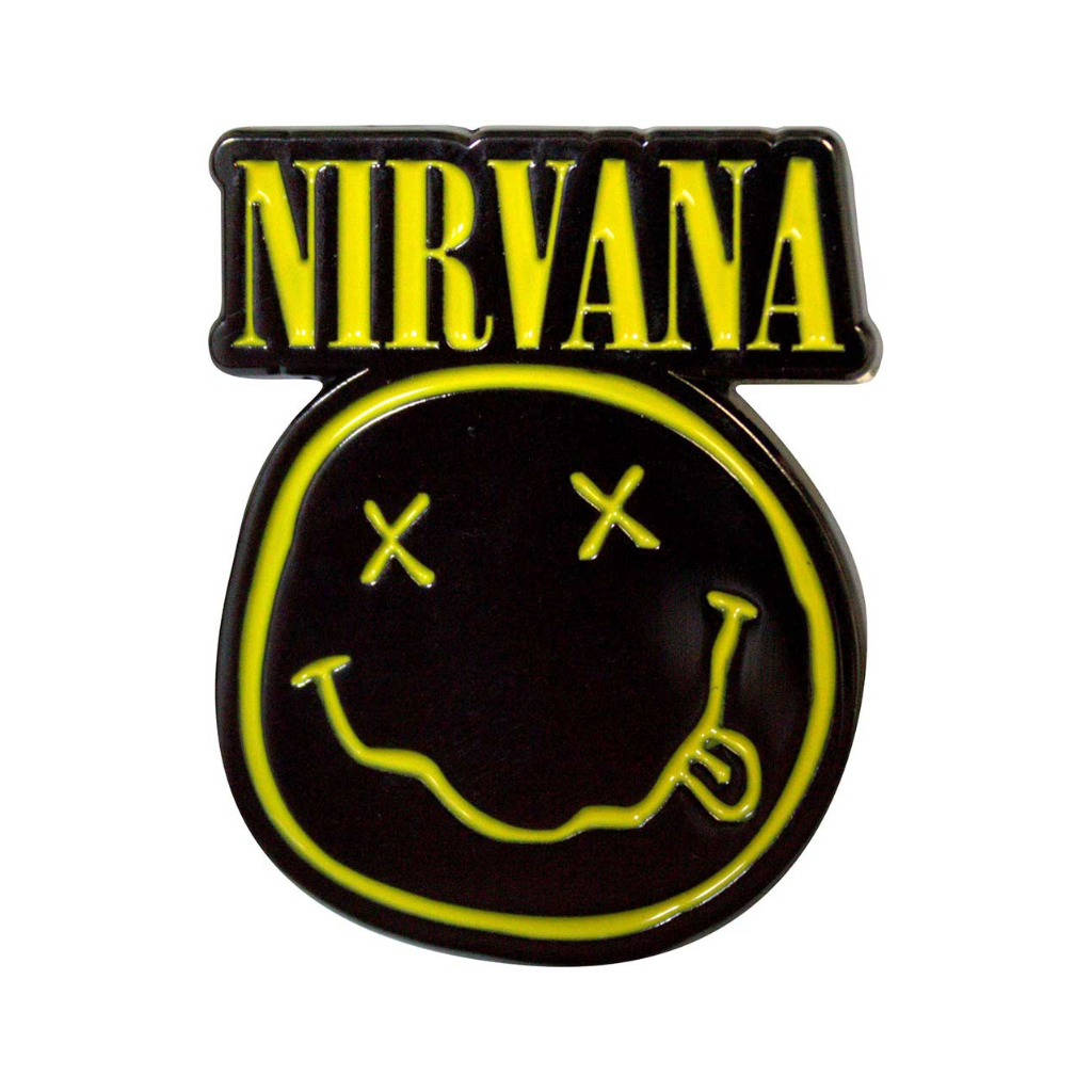 Nirvana Metal Anstecker Pin - Motiv: Logo Happy Face Cut Out