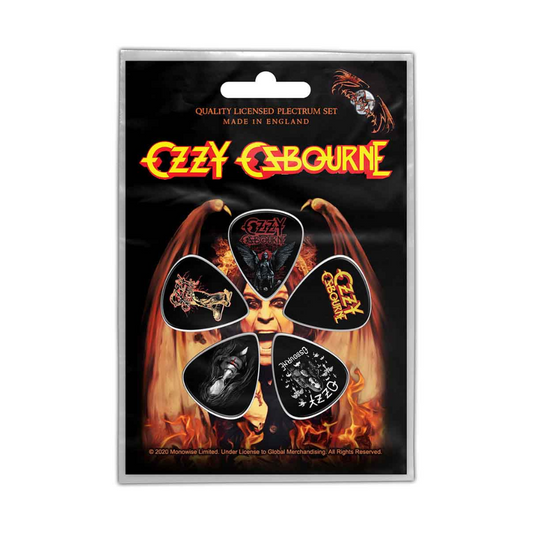 Ozzy Osbourne Gitarren Plektrum Picks (5er Plek Set) Classic Logo