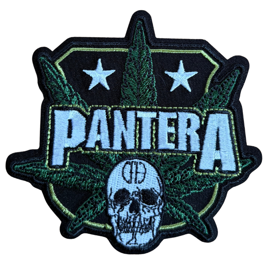 Pantera Patch · Cannabis Skull Cut Out (9cm x 9cm)