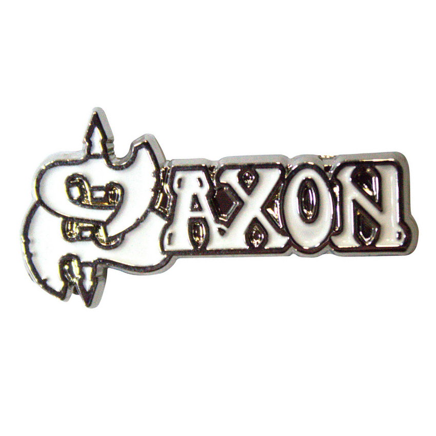 Saxon Anstecker Pin · White Logo · Official Metal Band Merch