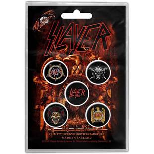 Slayer Button Anstecker (25mm) 5er Set · Eagle · Offizieller Metal Band Merch