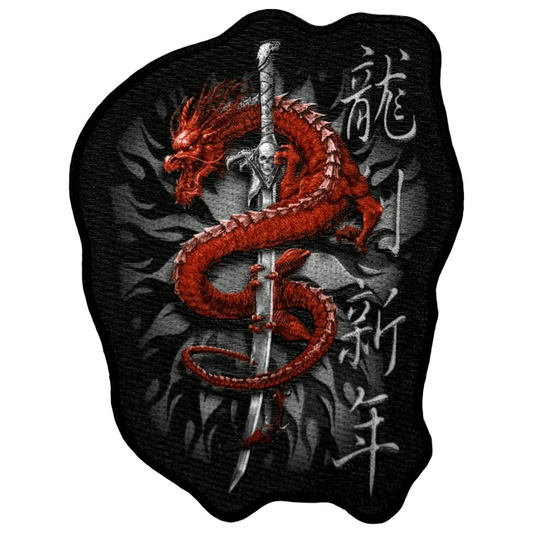Spiral Biker Motiv Patch · Oriental Dragon
