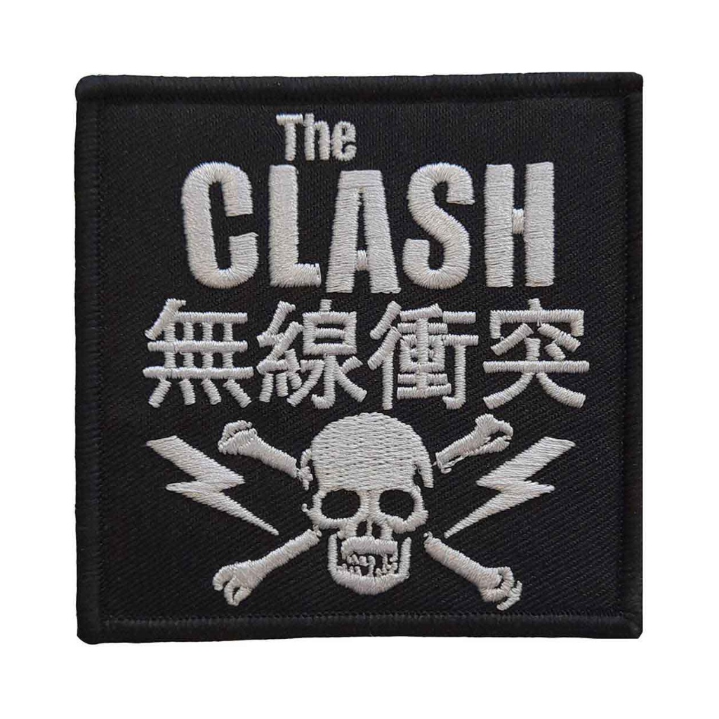 The Clash Aufnaeher Stripe Patch - Motiv: Skull and Crossbones