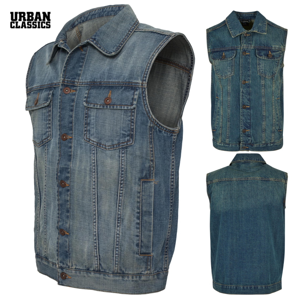 Jeans-Kutte / Metal-Weste Urban Classics Blau / Lighblue (bis 4XL)