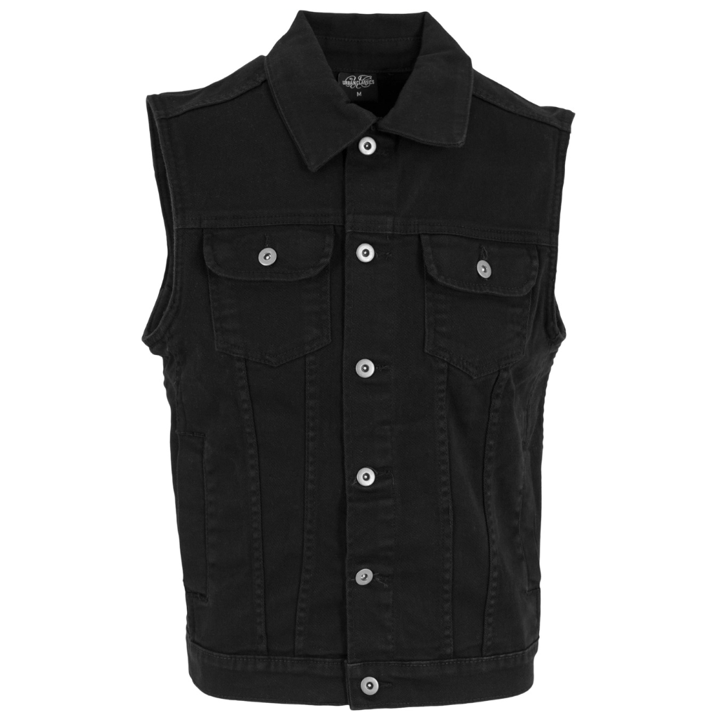 Jeans-Kutte / Metal-Weste Urban Classics Schwarz / Black (bis 4XL)