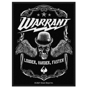 Warrant Patch Aufnäher · Louder Faster Harder · Offizieller Metal Band Merch