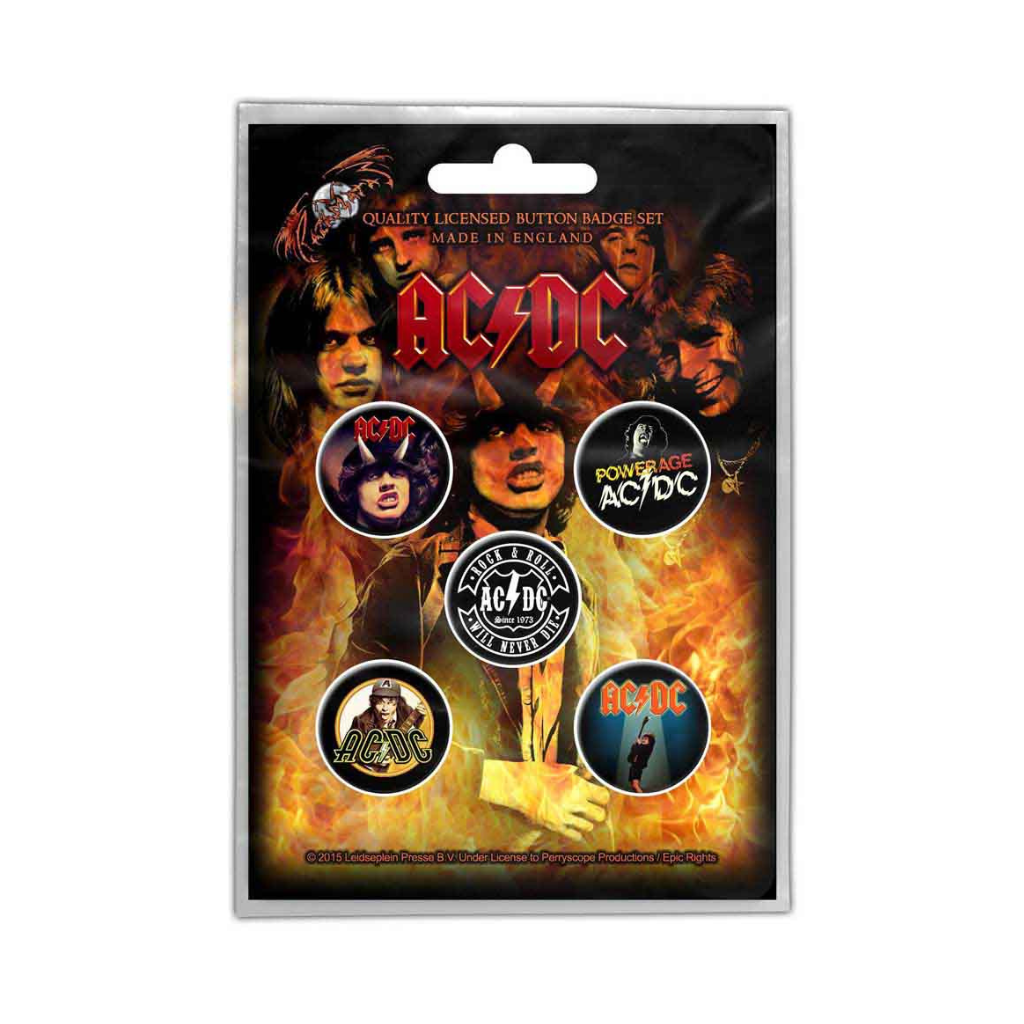 AC DC Anstecker Button Pin Badge (5er Set) Highway To Hell